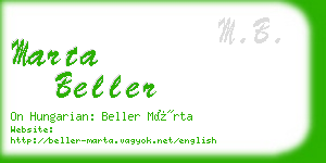 marta beller business card